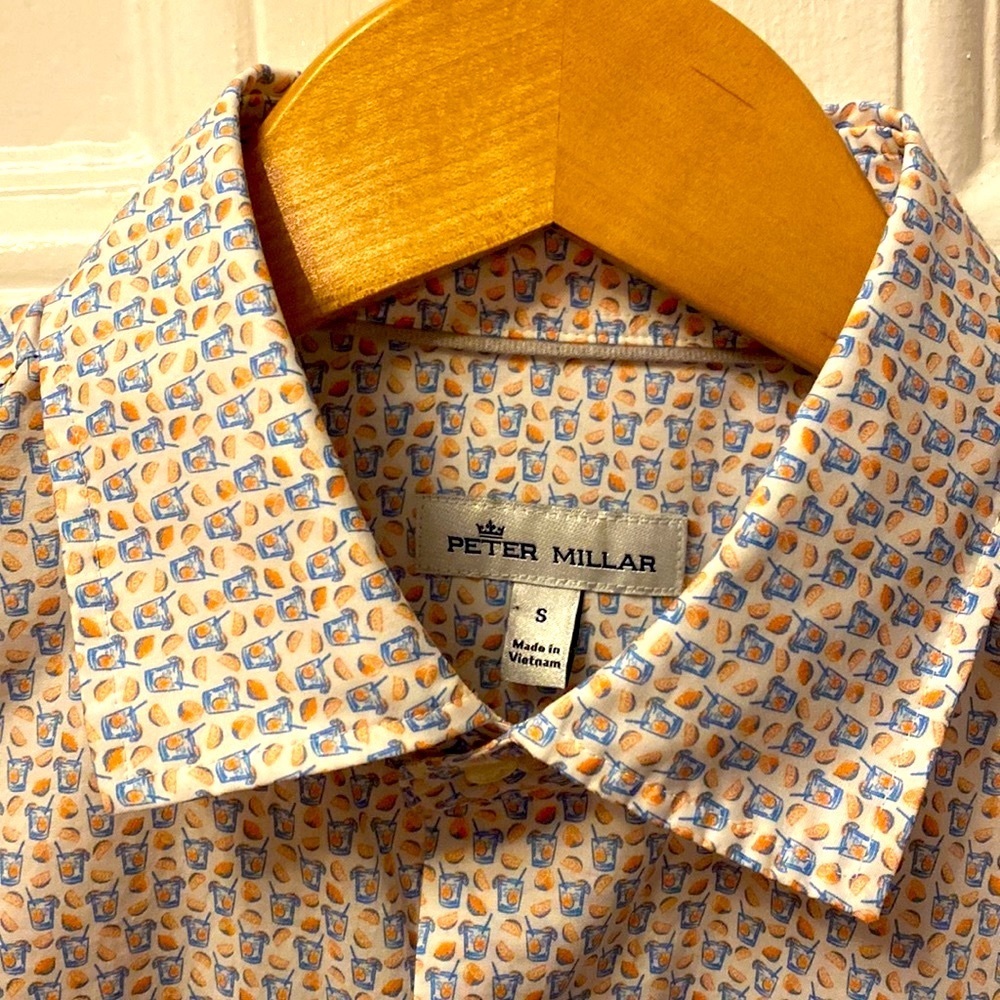 Peter Millar Crown citrus slice sport stretch button down shirt - Picture 5 of 9